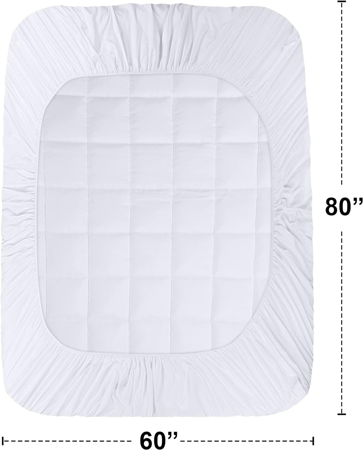 Quilted Fitted Premium Mattress Pad Queen Size Pillow Top Mattress