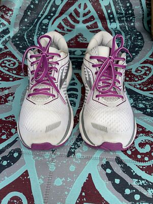 Brooks Womens Size 10 GHOST 12 Running Shoes Pink Grey Whit 1203051B186 42  EUR
