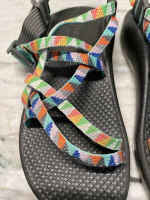 Chaco Girl ZX1 Sz 2 Ecotread Geometric Multicolor Open Toe