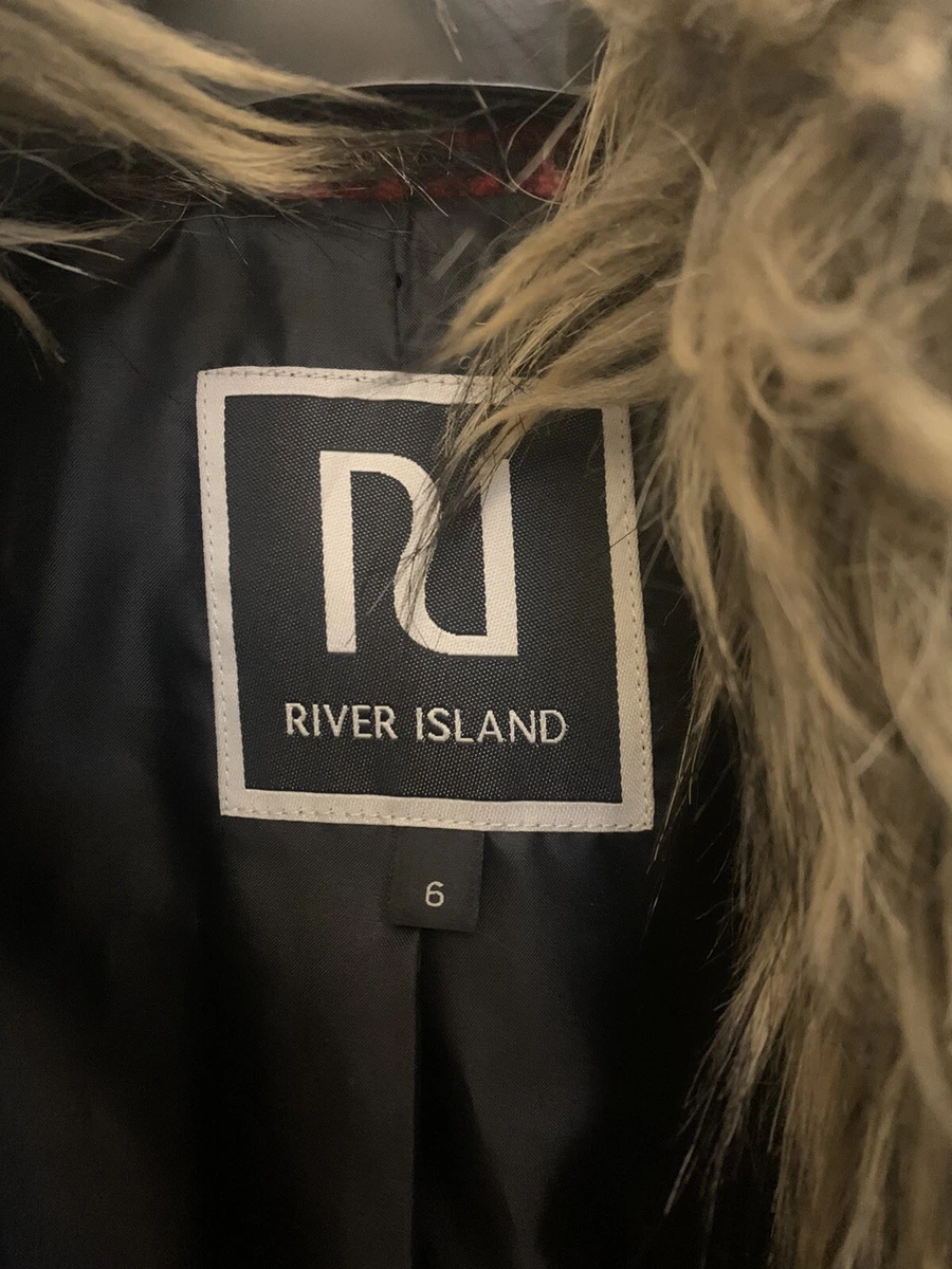 Red tartan sales coat river island