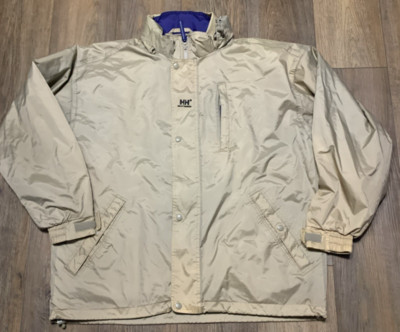 Helly Hansen Helly Tech Nylon Windbreaker Jacket Men's L Tan Ski Lightweight