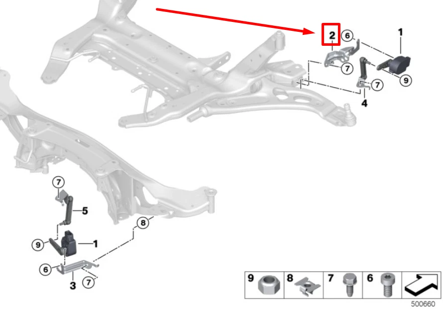 NEW BMW F40 FRONT LEVEL SENSOR BRACKET 37146872919 6872919 