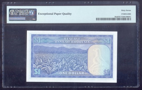 Rhodesia 1 dólar 1979 P38 signo.2 PMG67 UNC (1) - Imagen 2 de 2