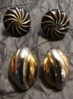 Napier Monet Two tone Earrings 90s Y2K Signed Vtg Retro Lot Of 2 Gold Silver