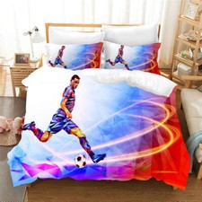 Football Player 3D Quilt Duvet Doona Cover Set Single Double Queen King Print