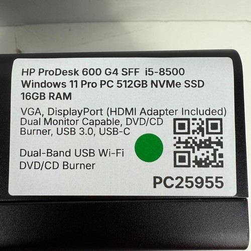 HP ProDesk 600 G4 SFF i5-8500 Windows 11 Pro PC 512GB NVMe SSD 16GB RAM - Bild 8 von 8