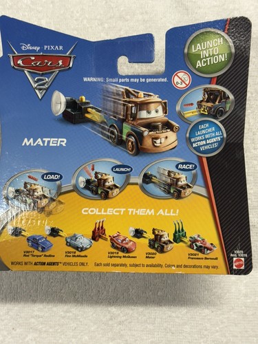 Disney Pixar Cars 2 Action Agents Mater With Spy Gear Car Launcher Mattel - Picture 2 of 3