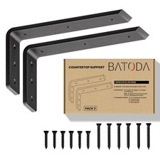 12? Countertop Support Brackets for Granite 2 pcs - Heavy Duty L Shelf Bracke...