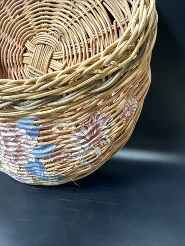 Wicker And Birch Tree Bark Wall Or Door Hanging Basket Farmhouse Rustic Fall - Picture 6 of 11