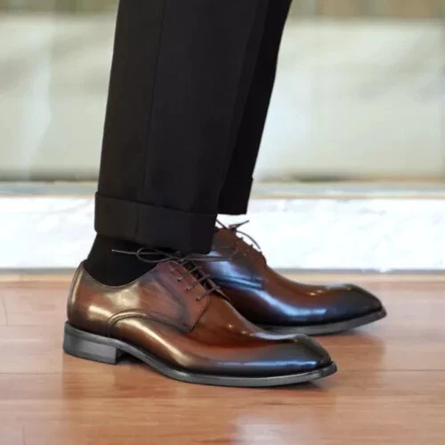 Men's Leather Lined Dress Shoes Formal Business Shoes Classic Lace-up Oxfords US - Picture 7 of 26