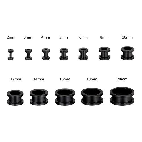 6 Paar bunte 316L Stahl Ohr Messgeräte Schraub Fit Ohr Flesh Tunnel Plug Piercing - Bild 2 von 9