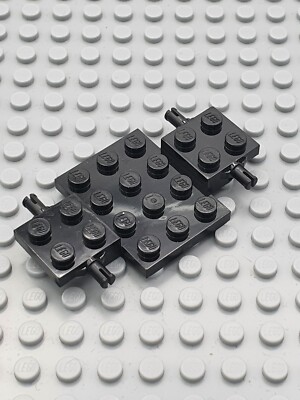 LEGO   3x Fahrgestell Chassis Pin Small 4x7x 2/3 Brick - 2441 - Schwarz