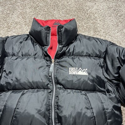 ジャケット・アウター FIRST DOWN Reversible Python Down Jacket VTG 90's First Down Reversible Duck Down Puffer Jacket Red
