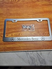 1 X License Plate Frame- Brushed Metal -fits Mercedes 1 X License Plate Frame- Brushed Metal -fits Mercedes