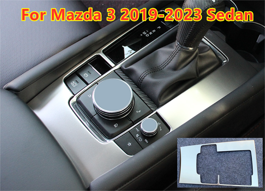 Silver Console Gear Shift Box Panel Cover Trim Decor For Mazda 3