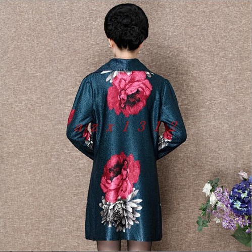 4xl Mi Long Imprimé Veste Femmes Floral Casual Revers Sizexl Outwear Manteau A1TdAY