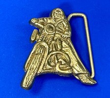 Motorcycle Biker Motocross Dirt Bike Rider Cutout Figural Vintage Belt Buckle