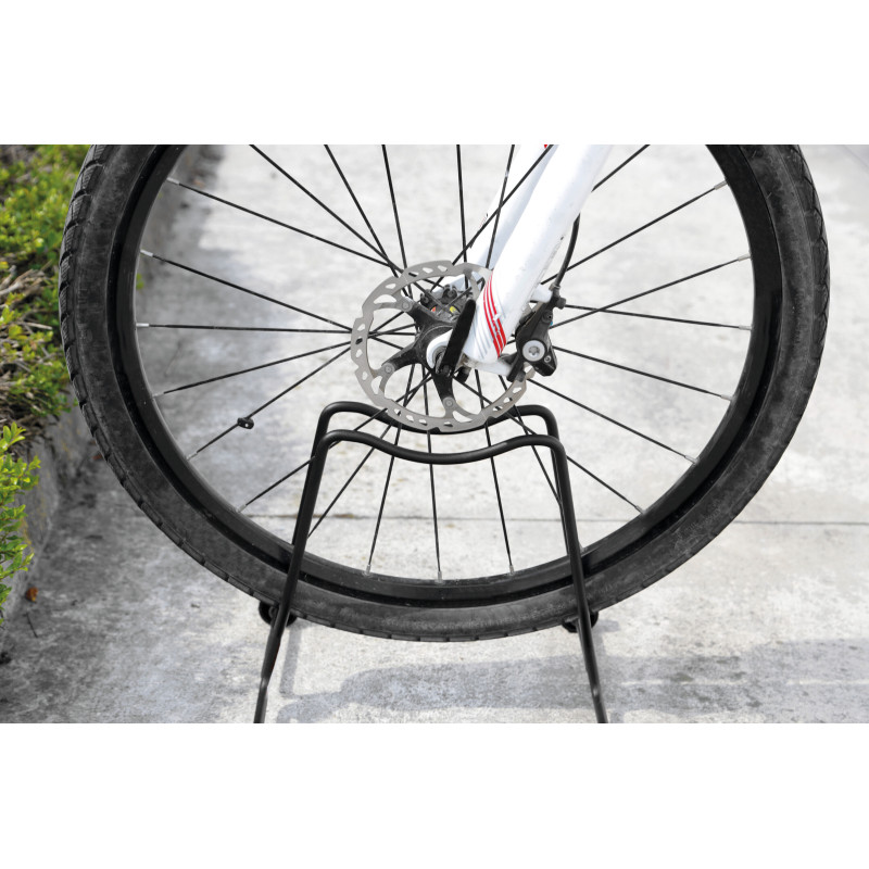 Cavalletto Porta Bici Supporto Mtb da Corsa Strada Con Rotelle 1 Posto Acciaio foto 4