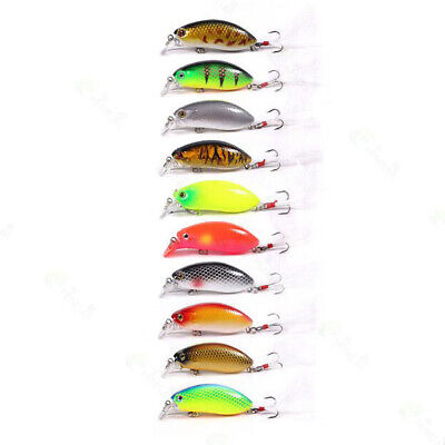 10PCS 9g Fishing Lures Minnow Feather Hook Artificial Hard Freshwater  Saltwater 
