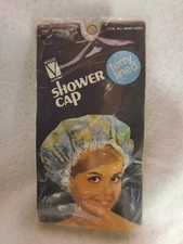 Vogue By Glemby Vintage Terry Lined Shower cap #548 XL Green Yellow Floral USA