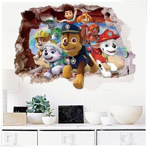 3D Paw Patrol Hole In Wall Stickers Art Decals Kids Nursery Room Decor - Picture 4 of 6