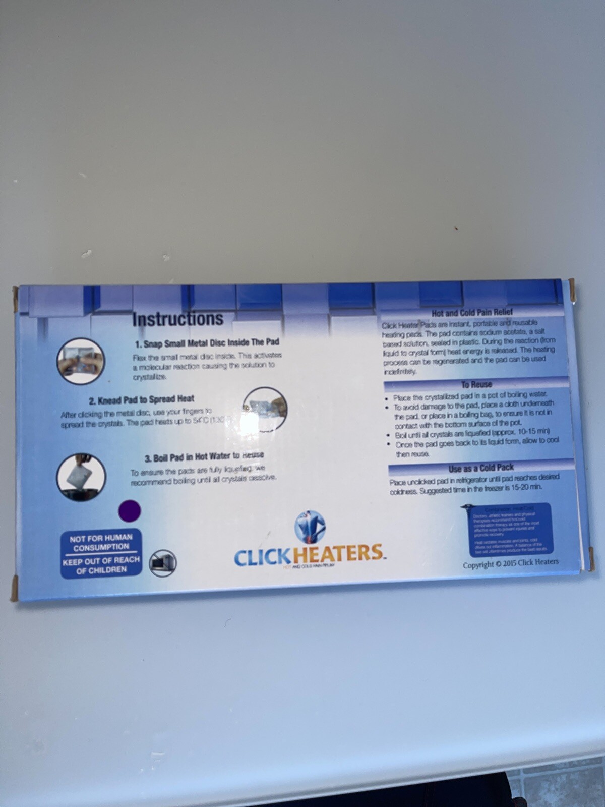 Reuseable Neck & Shoulder Thermal Pad Hot and Cold Pain Relief Click Heaters eBay