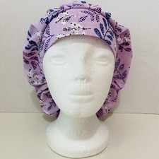 women surgical cap/hat w/ cord lock- bouffant style - LEAVES