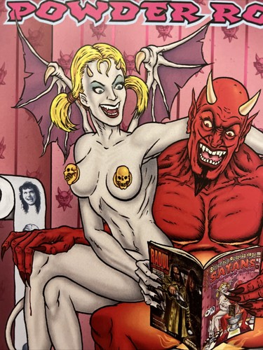 Frank Forte Satan ‘s Powder Room Print 7”x11 Signed W/ COA Sexy Pop Surrealism - Picture 3 of 3
