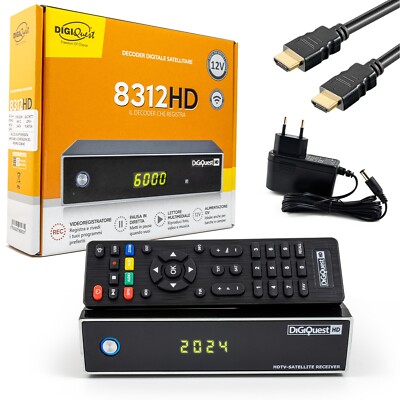 SAT Receiver DVB-S2 DigiQuest 8312 Satellitenreceiver Full HD USB Cinch HDMI NEU