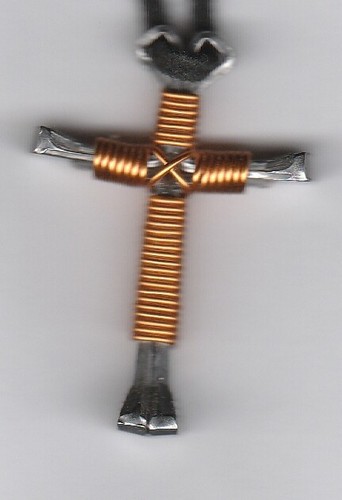Horseshoe Nail Necklace "THE DISCIPLES CROSS" or "Keychain" LORD JESUS SAVES - Picture 7 of 51