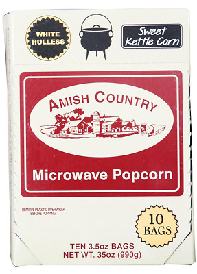 | Old Fashioned Microwave Popcorn | 10 Bags Sweet Kettle White Hulless | Non-Gmo