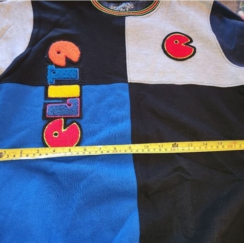 Elite Premium Denim Pac Man crew neck Sweater Youth Kids 15-16 *flaw On Back - Picture 10 of 11