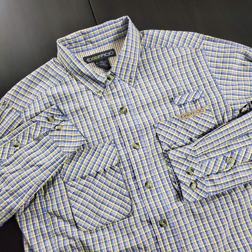 ExOfficio Small Vented Outdoor Button Down Shirt Multicolor Plaid