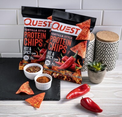 Quest Nutrition Tortilla Style Protein Chips, Hot & Spicy 12 Pack