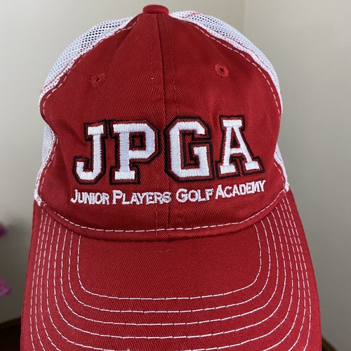 JPGA Junior Players Golf Academy Red White Golf Hat Adjustable Mesh Back - Picture 10 of 11