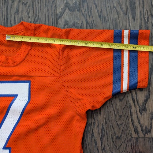 Vintage Denver Broncos Jersey John Elway Sand-Knit #7 Orange 80s Med/Sm NFL - Picture 8 of 10