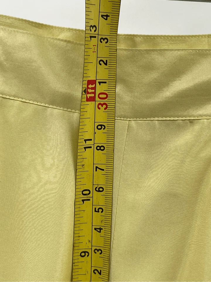 Pantalones de seda Adrienne Vittadini vintage para mujer talla 12 amarillos Foto 4 de 4