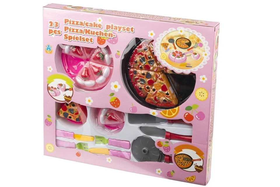 23 tlg. Pizza Spielset Eddy Toys Play Set Pizza Kinderküche, Kaufladen, Küche