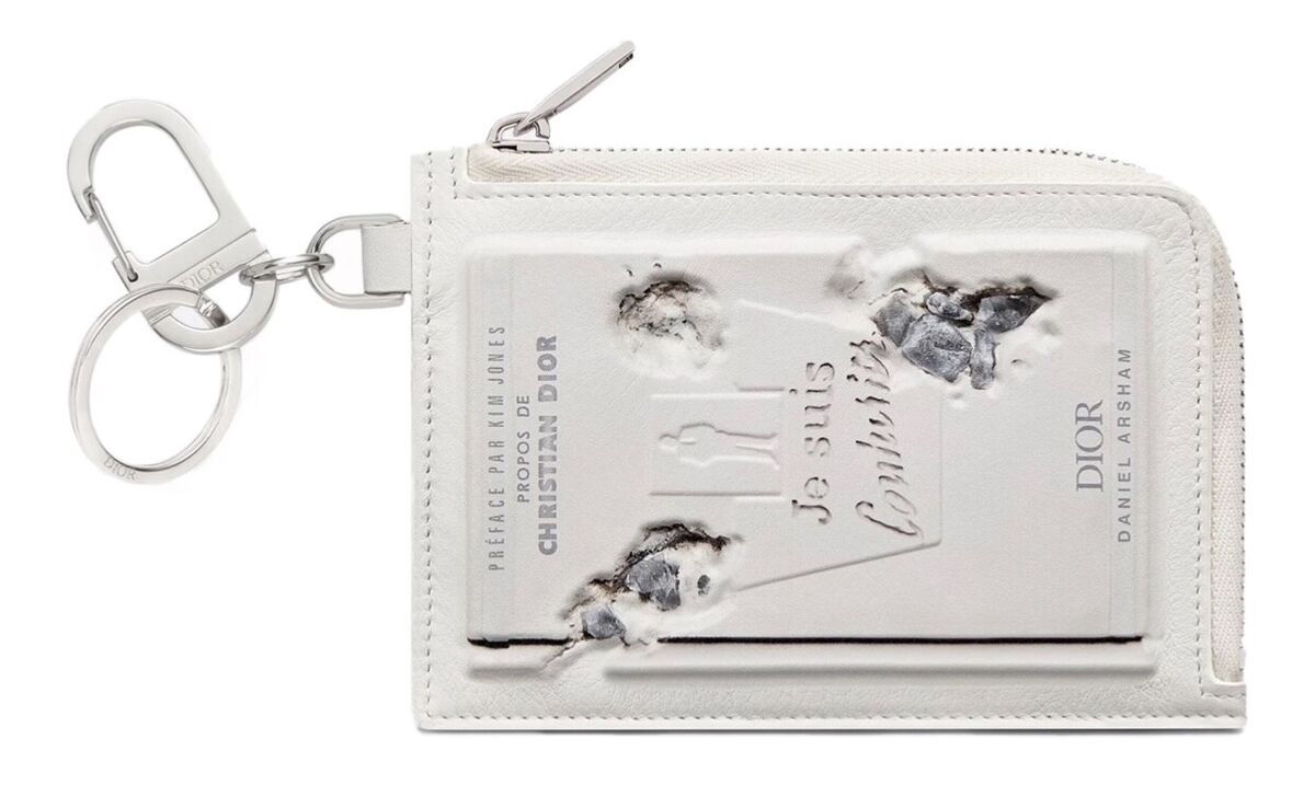 良質  white SS20 ARSHAM DANIEL X DIOR leather keychain wallet zip 小物