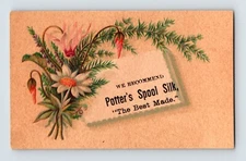 Potter's Spool Silk  1890s Victorian Trade Card 2.5" x 4"
