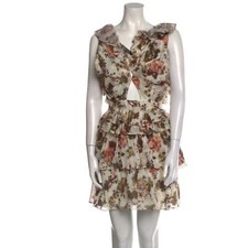 Ulla Johnson Printed Mini Dress Size XS Cream A Line Dress Floral Sarafina