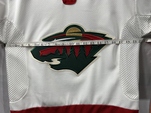 Maglietta CCM Minnesota Wild Ufficiale NHL Bianca Uomo Piccola Lavorata a Maglia Aria - Foto 2 di 5