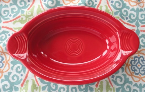 2 Mint Modern Fiesta Ware Fiestaware Oval Individual Bowl Casserole Yellow & Red - 第 6/8 張圖片