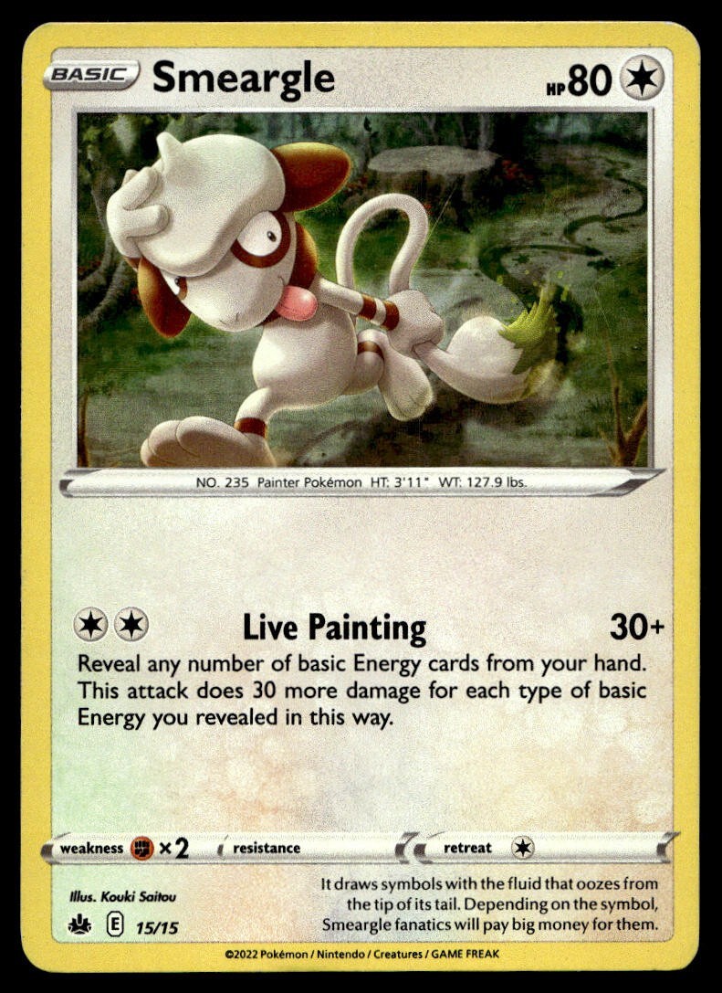 Smeargle 15/15 Pokemon Card McDonald's 2022 Promo Holo 80 HP Lightly Played B16