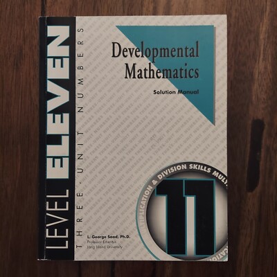 Developmental Mathematics Solution Manual level 11 & diagnositc tests