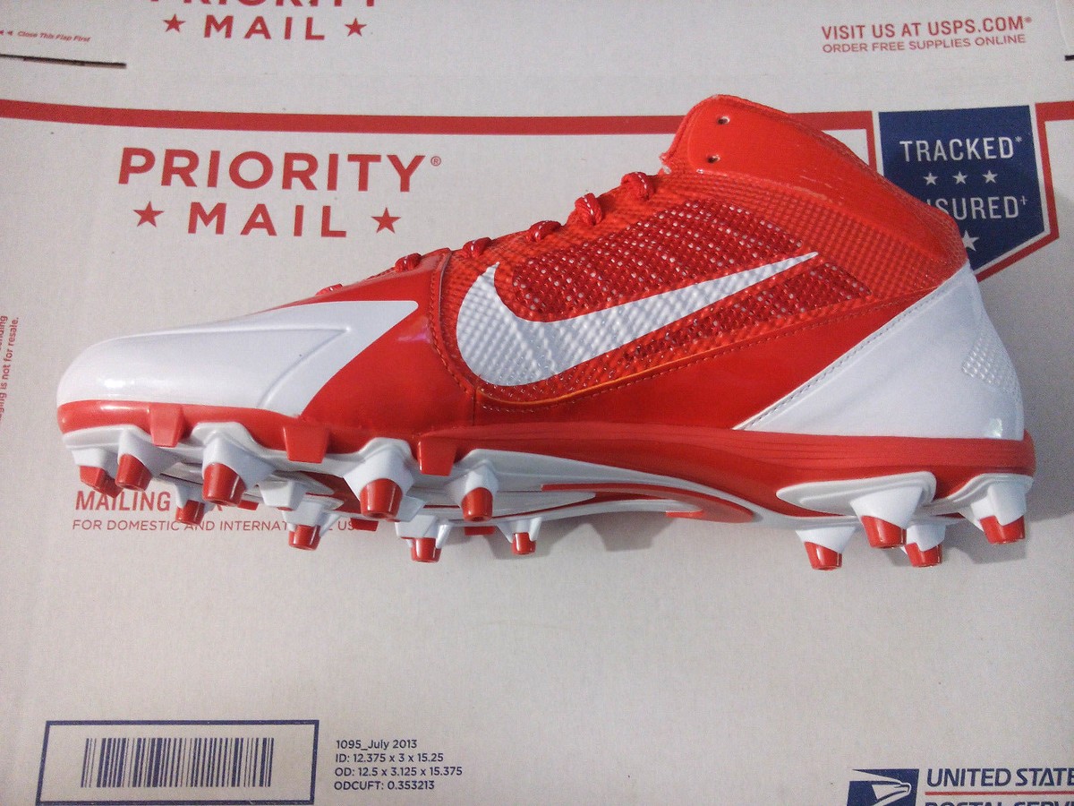 Nike Alpha Pro TD Mid Football Cleats Style 579636-181 Sz 12.5 Orange White New Nike Alpha Menace Pro TD White Orange | Mercari main image 4