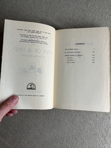 Five of a Kind The Third Nero Wolfe Omnibus by Rex Stout, 1961 Book Club Edition - Picture 6 of 18