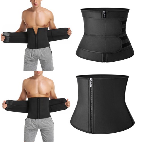 Men's Waist Trainer Corset Weight Loss Sauna Sweat Yoga Slimmer Belt Body Shaper - Picture 17 of 28