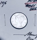 1916-S San Francisco Mint Mercury Dime, Superb Gem BU+++, RARE This Nice!