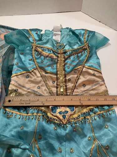 Disney Princess Jasmine Costume With Wig Girls Size Med 8/10 Halloween Dress Up - Picture 5 of 12